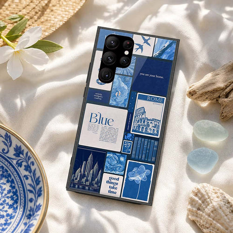 Samsung Galaxy S23 Ultra 5G Cover - ONation Aesthetic Collage Series - HQ Ultra Shine Premium Infinity Glass Soft Silicon Borders Case