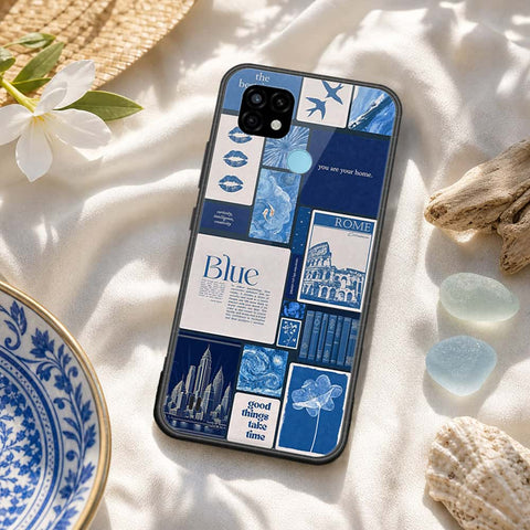 Realme C21 Cover - ONation Aesthetic Collage Series - HQ Ultra Shine Premium Infinity Glass Soft Silicon Borders Case