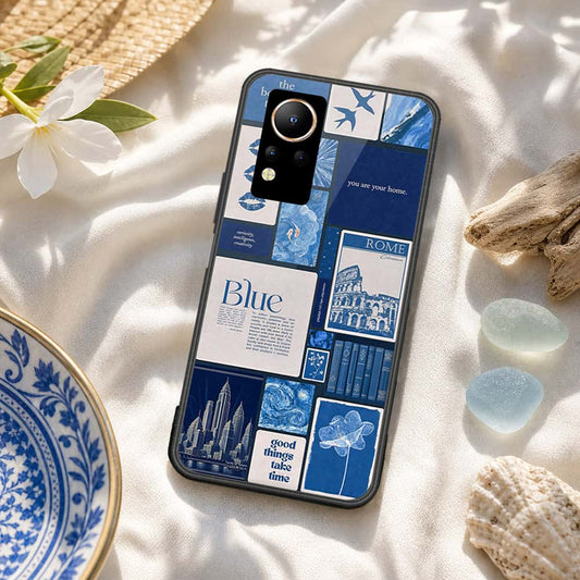 Infinix Note 12 Cover - ONation Aesthetic Collage Series - HQ Ultra Shine Premium Infinity Glass Soft Silicon Borders Case
