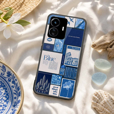 Vivo Y77 5G Cover - ONation Aesthetic Collage Series - HQ Ultra Shine Premium Infinity Glass Soft Silicon Borders Case
