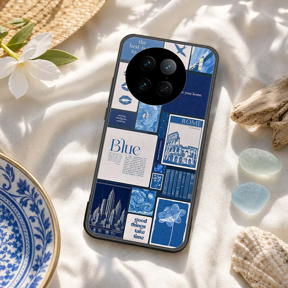 Vivo X90 Pro Cover - ONation Aesthetic Collage Series - HQ Ultra Shine Premium Infinity Glass Soft Silicon Borders Case