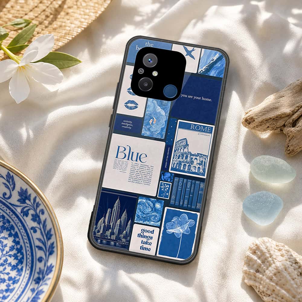Xiaomi Poco C55 Cover - ONation Aesthetic Collage Series - HQ Ultra Shine Premium Infinity Glass Soft Silicon Borders Case