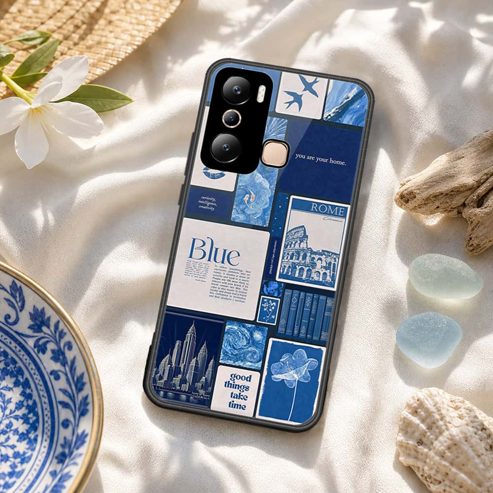 Infinix Hot 20i Cover - ONation Aesthetic Collage Series - HQ Ultra Shine Premium Infinity Glass Soft Silicon Borders Case