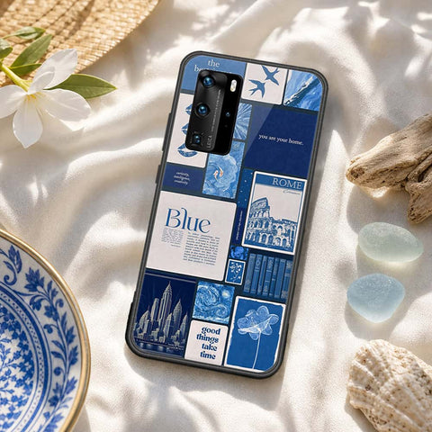 Huawei P40 Pro Cover - ONation Aesthetic Collage Series - HQ Ultra Shine Premium Infinity Glass Soft Silicon Borders Case
