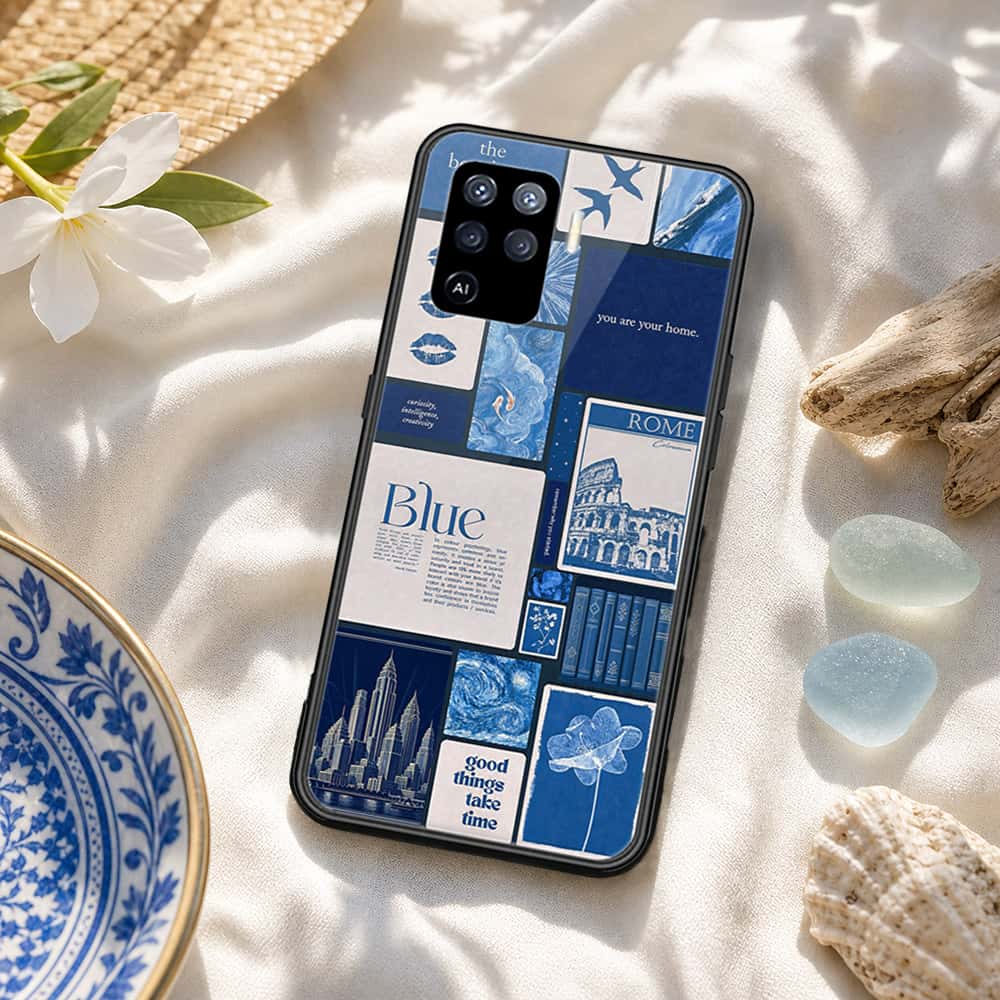 Oppo A94 Cover - ONation Aesthetic Collage Series - HQ Ultra Shine Premium Infinity Glass Soft Silicon Borders Case