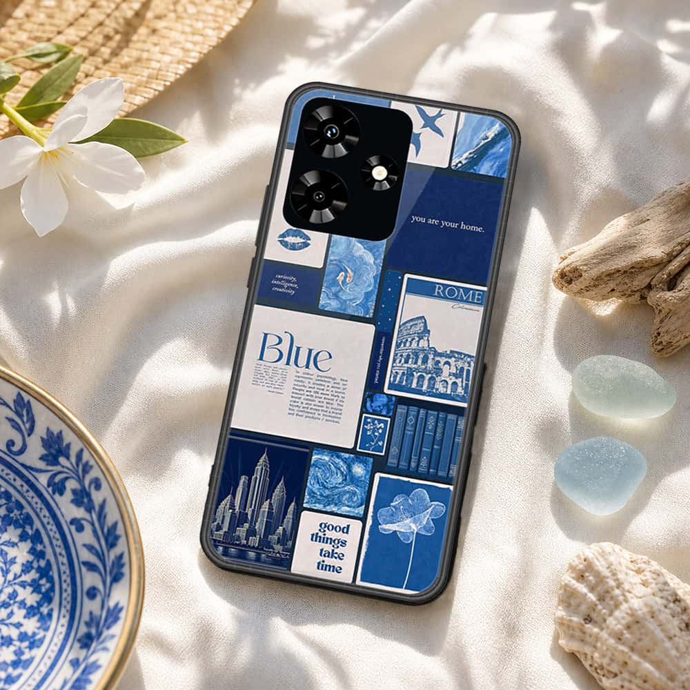 Infinix Hot 30 Cover - ONation Aesthetic Collage Series - HQ Ultra Shine Premium Infinity Glass Soft Silicon Borders Case