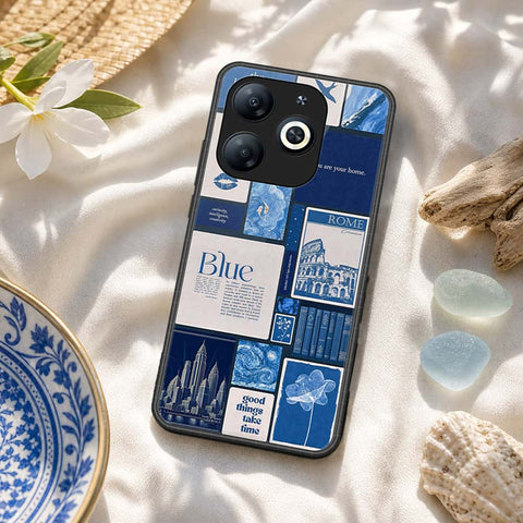 itel P55 4G Cover - ONation Aesthetic Collage Series - HQ Ultra Shine Premium Infinity Glass Soft Silicon Borders Case