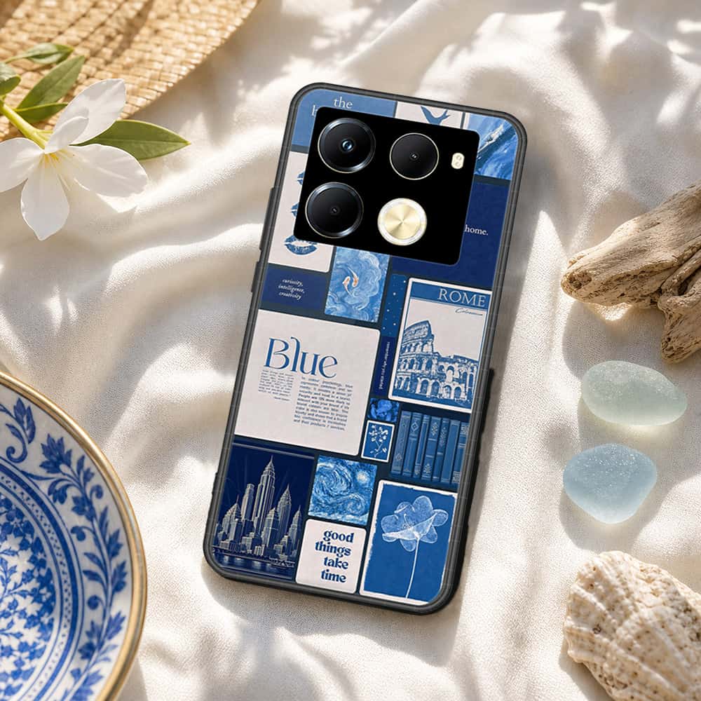 Infinix Note 40 Pro Cover - ONation Aesthetic Collage Series - HQ Ultra Shine Premium Infinity Glass Soft Silicon Borders Case