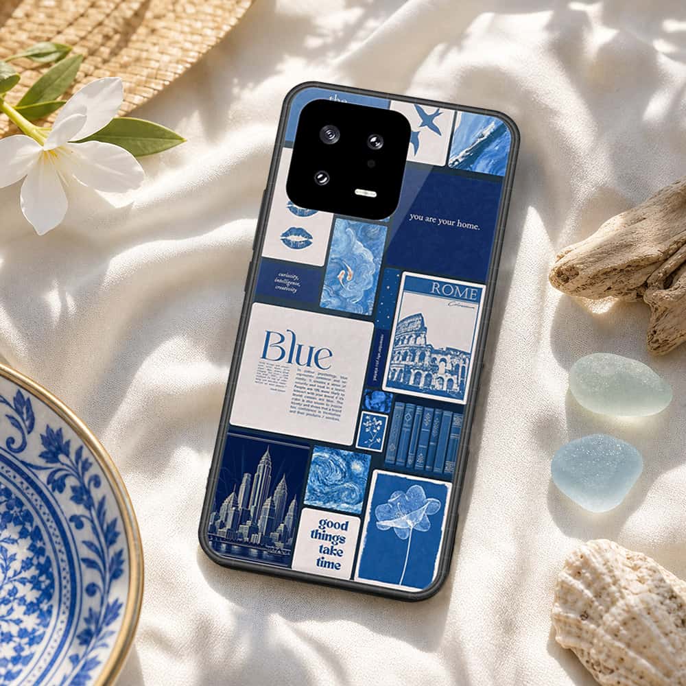 Xiaomi 13 Cover - ONation Aesthetic Collage Series - HQ Ultra Shine Premium Infinity Glass Soft Silicon Borders Case