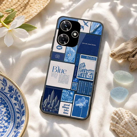 Infinix Hot 30i Cover - ONation Aesthetic Collage Series - HQ Ultra Shine Premium Infinity Glass Soft Silicon Borders Case