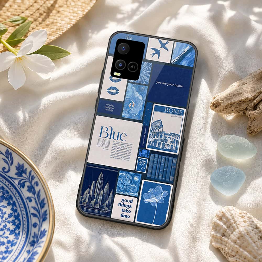Vivo Y32 Cover - ONation Aesthetic Collage Series - HQ Ultra Shine Premium Infinity Glass Soft Silicon Borders Case