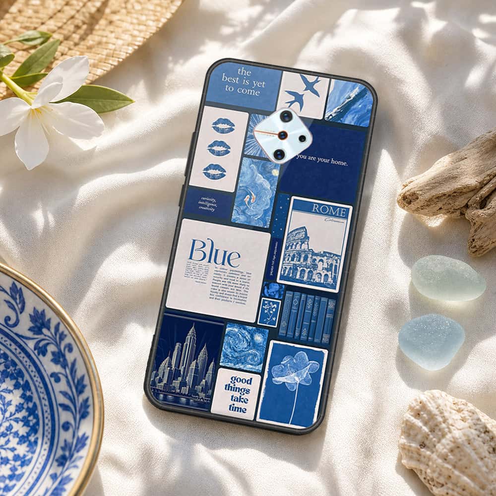 Vivo Y9s Cover - ONation Aesthetic Collage Series - HQ Ultra Shine Premium Infinity Glass Soft Silicon Borders Case