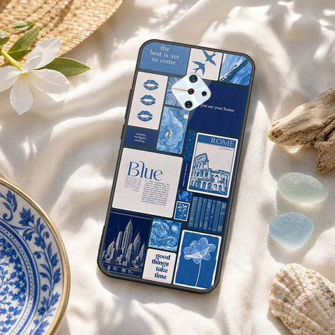 Vivo Y9s Cover - ONation Aesthetic Collage Series - HQ Ultra Shine Premium Infinity Glass Soft Silicon Borders Case