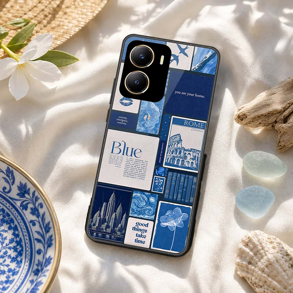 Vivo Y16 Cover - ONation Aesthetic Collage Series - HQ Ultra Shine Premium Infinity Glass Soft Silicon Borders Case