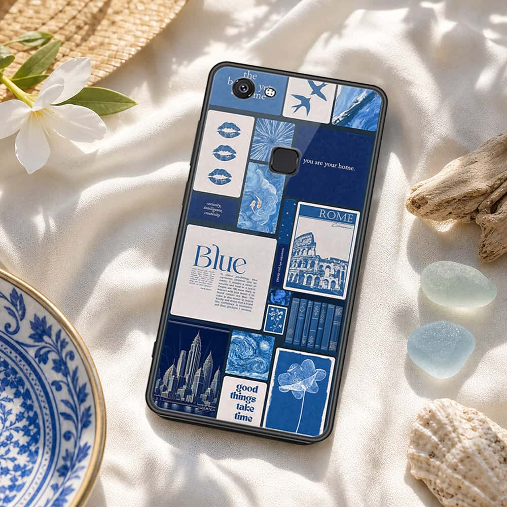 Vivo Y75 Cover - ONation Aesthetic Collage Series - HQ Ultra Shine Premium Infinity Glass Soft Silicon Borders Case