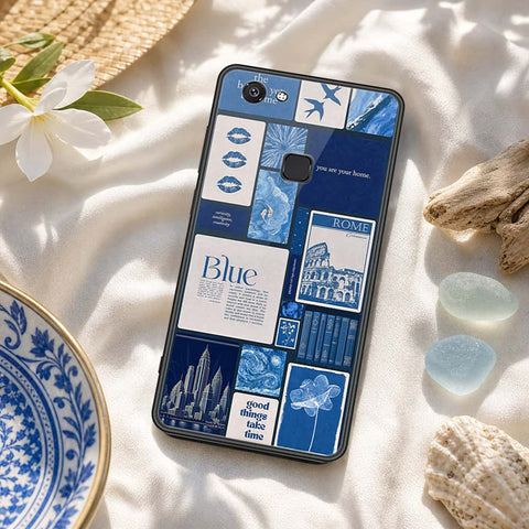 Vivo Y75 Cover - ONation Aesthetic Collage Series - HQ Ultra Shine Premium Infinity Glass Soft Silicon Borders Case