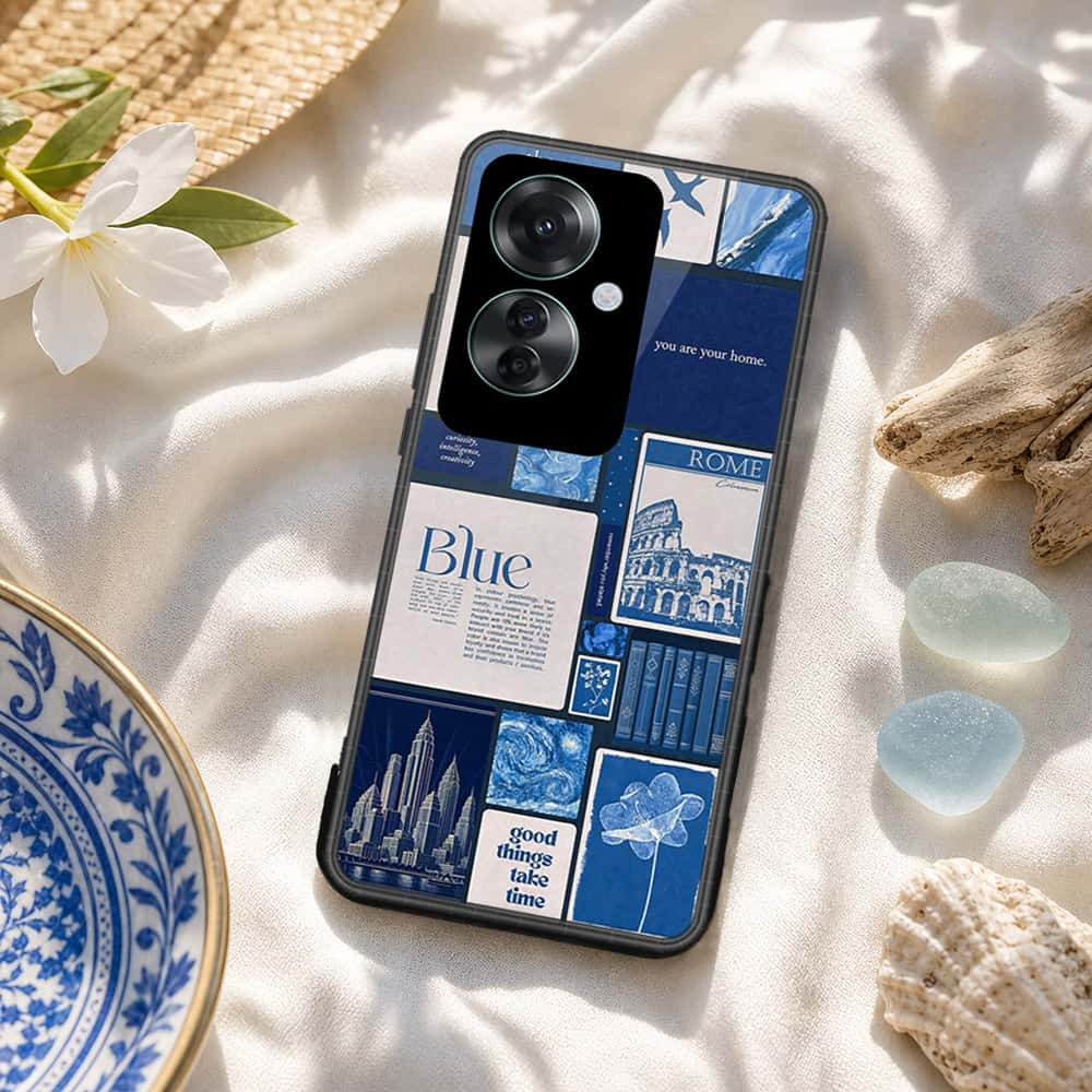 Oppo Reno 11F 5G Cover - ONation Aesthetic Collage Series - HQ Ultra Shine Premium Infinity Glass Soft Silicon Borders Case