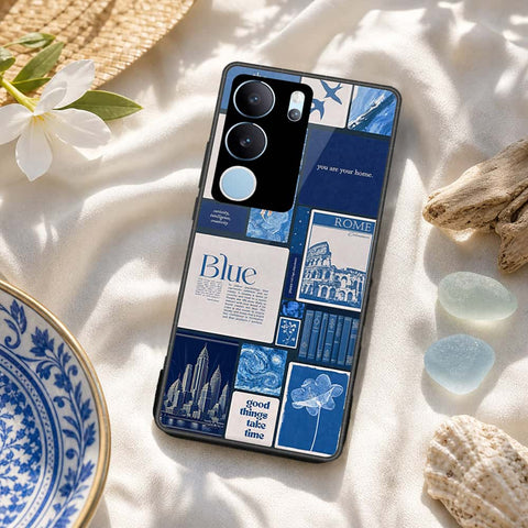 Vivo V29 Pro Cover - ONation Aesthetic Collage Series - HQ Ultra Shine Premium Infinity Glass Soft Silicon Borders Case