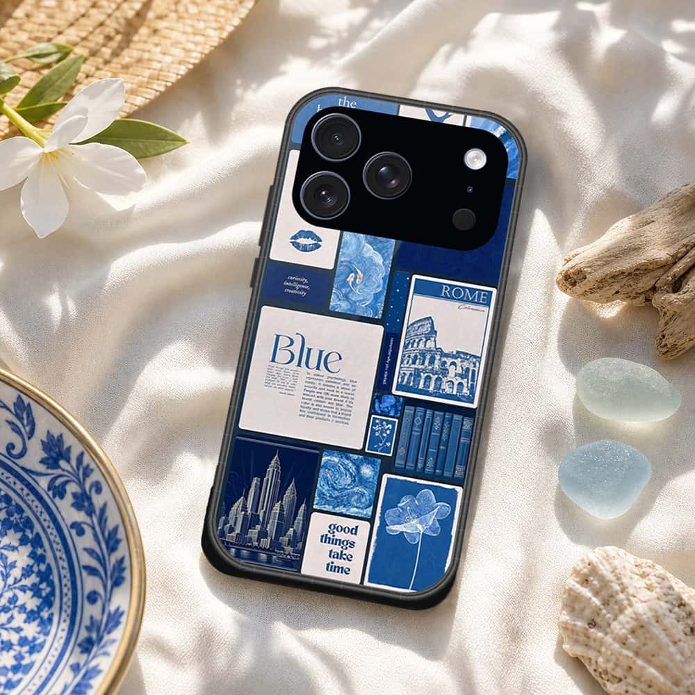 iPhone 17 Pro - ONation Aesthetic Collage Series - HQ Ultra Shine Premium Infinity Glass Soft Silicon Borders Case