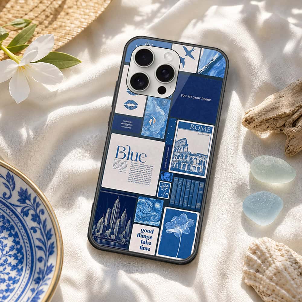 iPhone 16 Pro Max - ONation Aesthetic Collage Series - HQ Ultra Shine Premium Infinity Glass Soft Silicon Borders Case