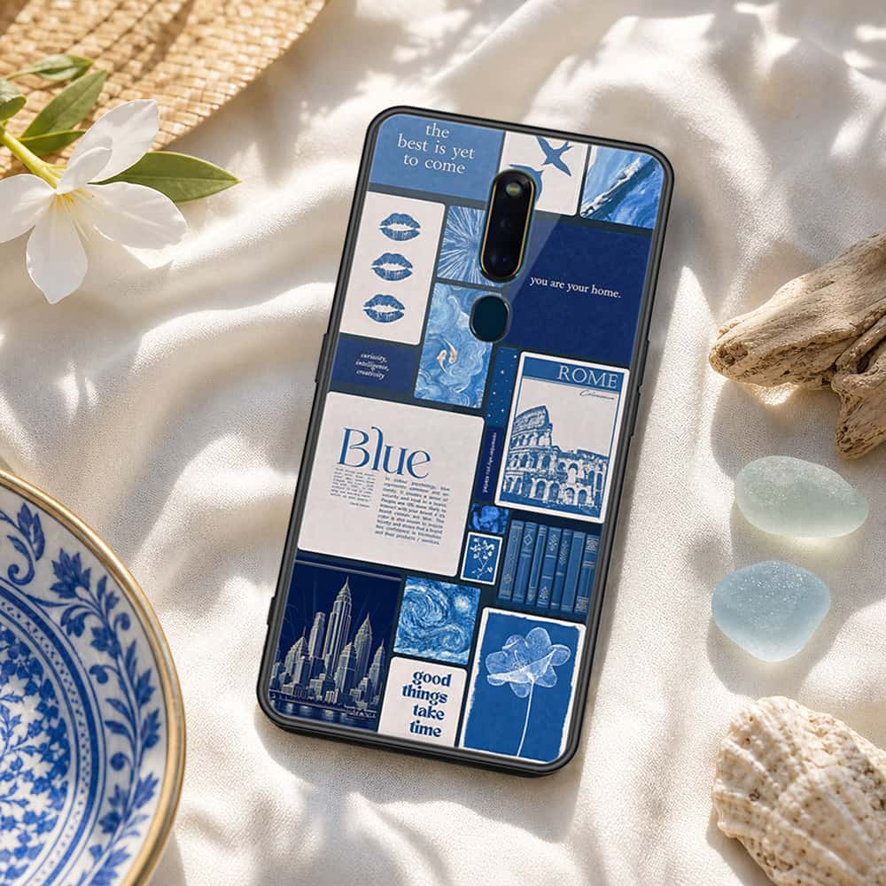 Oppo R19 Cover - ONation Aesthetic Collage Series - HQ Ultra Shine Premium Infinity Glass Soft Silicon Borders Case