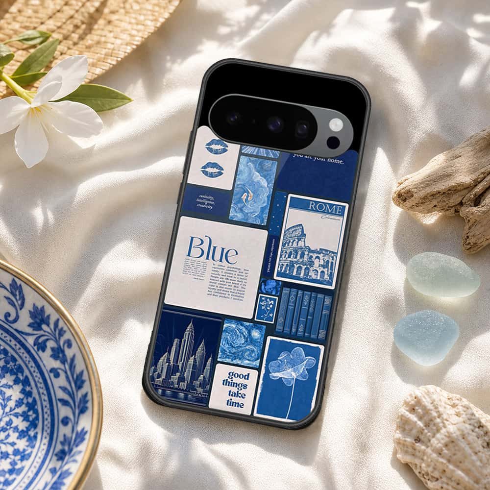 Google Pixel 9 Cover - ONation Aesthetic Collage Series - HQ Ultra Shine Premium Infinity Glass Soft Silicon Borders Case