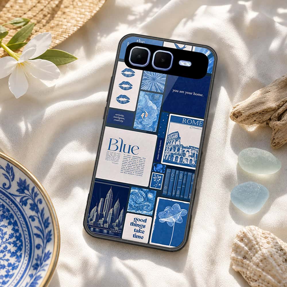 Infinix Smart 10 Plus Cover - ONation Aesthetic Collage Series - HQ Ultra Shine Premium Infinity Glass Soft Silicon Borders Case