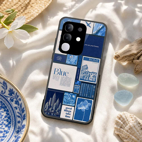 Vivo Y29 4G Cover - ONation Aesthetic Collage Series - HQ Ultra Shine Premium Infinity Glass Soft Silicon Borders Case