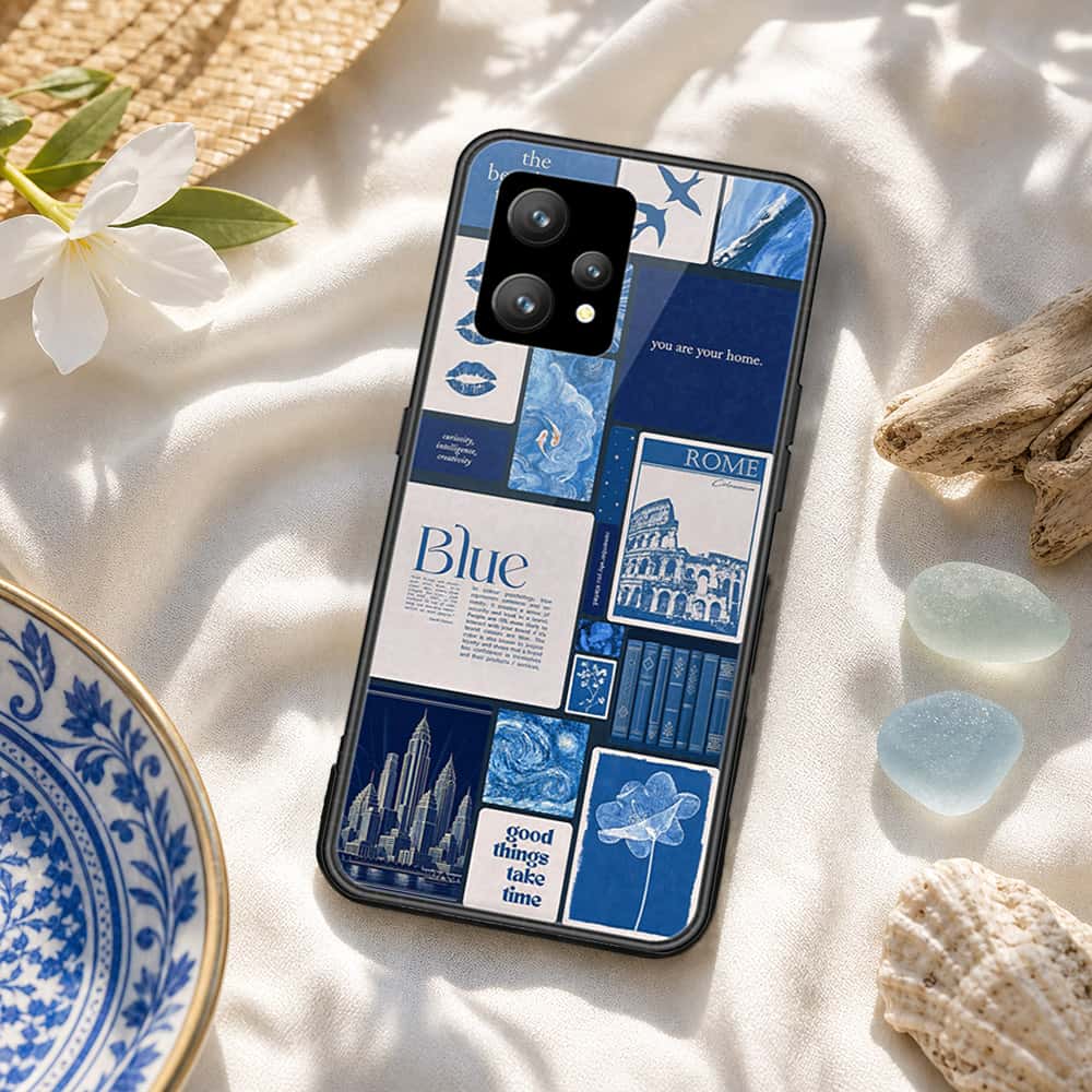 Realme 9 5G Cover - ONation Aesthetic Collage Series - HQ Ultra Shine Premium Infinity Glass Soft Silicon Borders Case