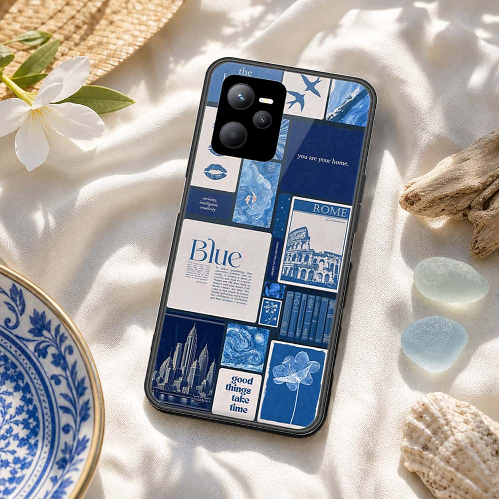 Realme Narzo 50A Prime Cover - ONation Aesthetic Collage Series - HQ Ultra Shine Premium Infinity Glass Soft Silicon Borders Case