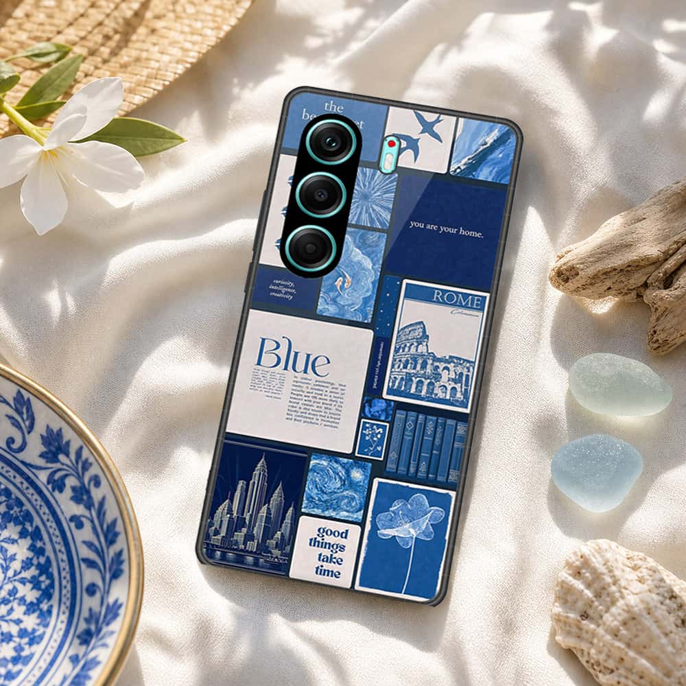 Tecno Camon 40 Pro 5G Cover - ONation Aesthetic Collage Series - HQ Ultra Shine Premium Infinity Glass Soft Silicon Borders Case