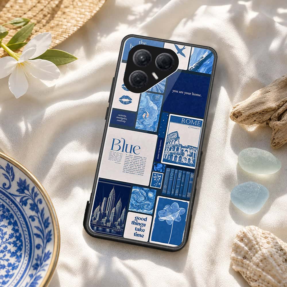 Tecno Pova 7 4G Cover - ONation Aesthetic Collage Series - HQ Ultra Shine Premium Infinity Glass Soft Silicon Borders Case