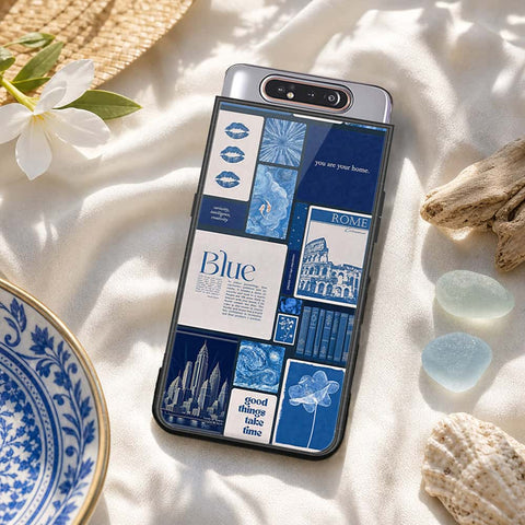 Samsung Galaxy A80 Cover - ONation Aesthetic Collage Series - HQ Ultra Shine Premium Infinity Glass Soft Silicon Borders Case