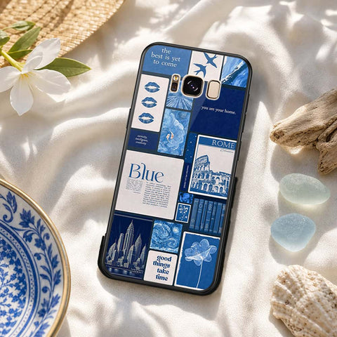 Samsung Galaxy S8 Plus Cover - ONation Aesthetic Collage Series - HQ Ultra Shine Premium Infinity Glass Soft Silicon Borders Case