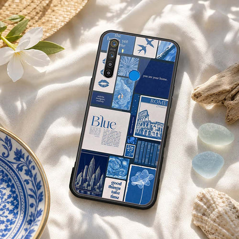 Realme 5i Cover - ONation Aesthetic Collage Series - HQ Ultra Shine Premium Infinity Glass Soft Silicon Borders Case