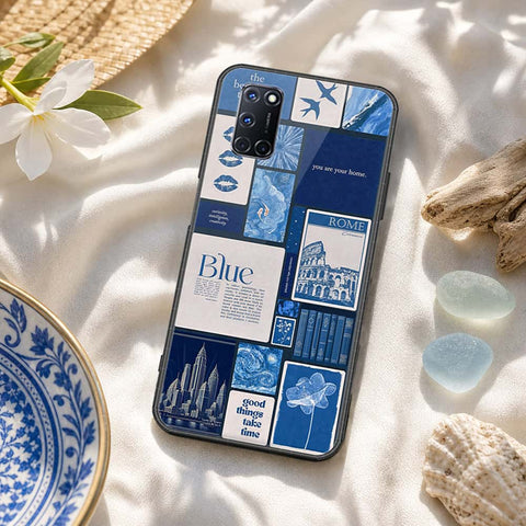 Oppo A52 Cover - ONation Aesthetic Collage Series - HQ Ultra Shine Premium Infinity Glass Soft Silicon Borders Case