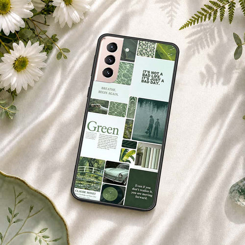 Samsung Galaxy S21 5G Cover - ONation Aesthetic Collage Series - HQ Ultra Shine Premium Infinity Glass Soft Silicon Borders Case