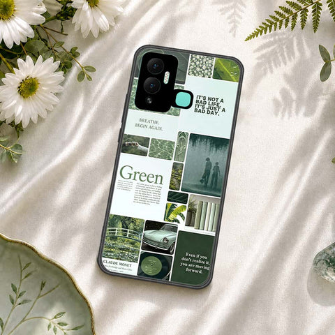 Infinix Hot 12i Cover - ONation Aesthetic Collage Series - HQ Ultra Shine Premium Infinity Glass Soft Silicon Borders Case