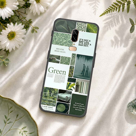 OnePlus 6 Cover - ONation Aesthetic Collage Series - HQ Ultra Shine Premium Infinity Glass Soft Silicon Borders Case