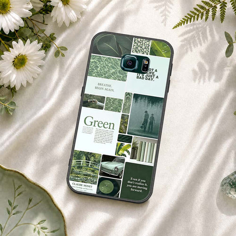 Samsung Galaxy S6 Edge Cover - ONation Aesthetic Collage Series - HQ Ultra Shine Premium Infinity Glass Soft Silicon Borders Case