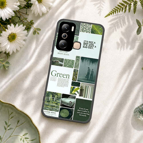 Infinix Hot 20i Cover - ONation Aesthetic Collage Series - HQ Ultra Shine Premium Infinity Glass Soft Silicon Borders Case