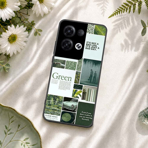 Oppo Reno 8 Pro  Cover - ONation Aesthetic Collage Series - HQ Ultra Shine Premium Infinity Glass Soft Silicon Borders Case
