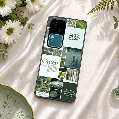 Vivo V30 Cover - ONation Aesthetic Collage Series - HQ Ultra Shine Premium Infinity Glass Soft Silicon Borders Case