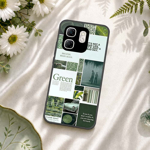 Infinix Smart 9 Cover - ONation Aesthetic Collage Series - HQ Ultra Shine Premium Infinity Glass Soft Silicon Borders Case
