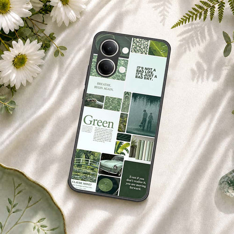Vivo Y05 Cover - ONation Aesthetic Collage Series - HQ Ultra Shine Premium Infinity Glass Soft Silicon Borders Case