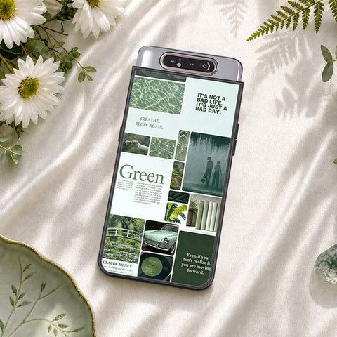 Samsung Galaxy A80 Cover - ONation Aesthetic Collage Series - HQ Ultra Shine Premium Infinity Glass Soft Silicon Borders Case