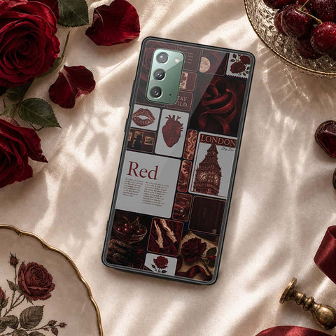 Samsung Galaxy Note 20 Cover - ONation Aesthetic Collage Series - HQ Ultra Shine Premium Infinity Glass Soft Silicon Borders Case