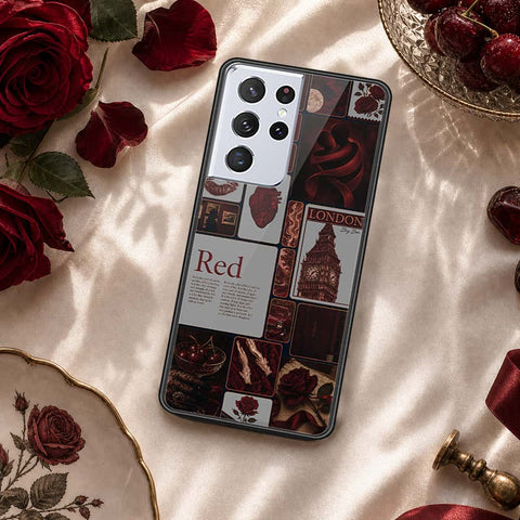 Samsung Galaxy S21 Ultra 5G Cover - ONation Aesthetic Collage Series - HQ Ultra Shine Premium Infinity Glass Soft Silicon Borders Case