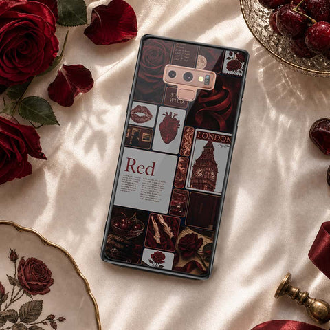 Samsung Galaxy Note 9 Cover - ONation Aesthetic Collage Series - HQ Ultra Shine Premium Infinity Glass Soft Silicon Borders Case