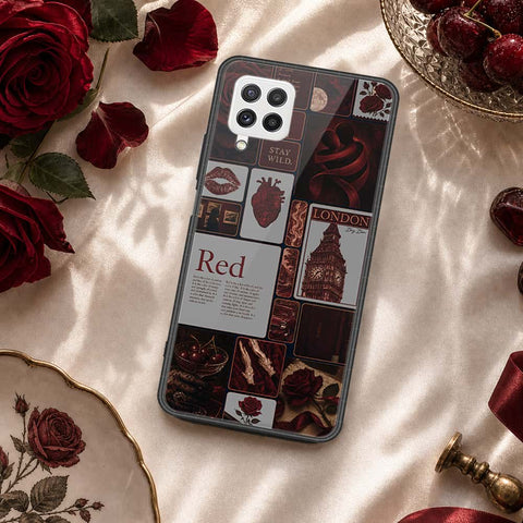 Samsung Galaxy A22 Cover - ONation Aesthetic Collage Series - HQ Ultra Shine Premium Infinity Glass Soft Silicon Borders Case